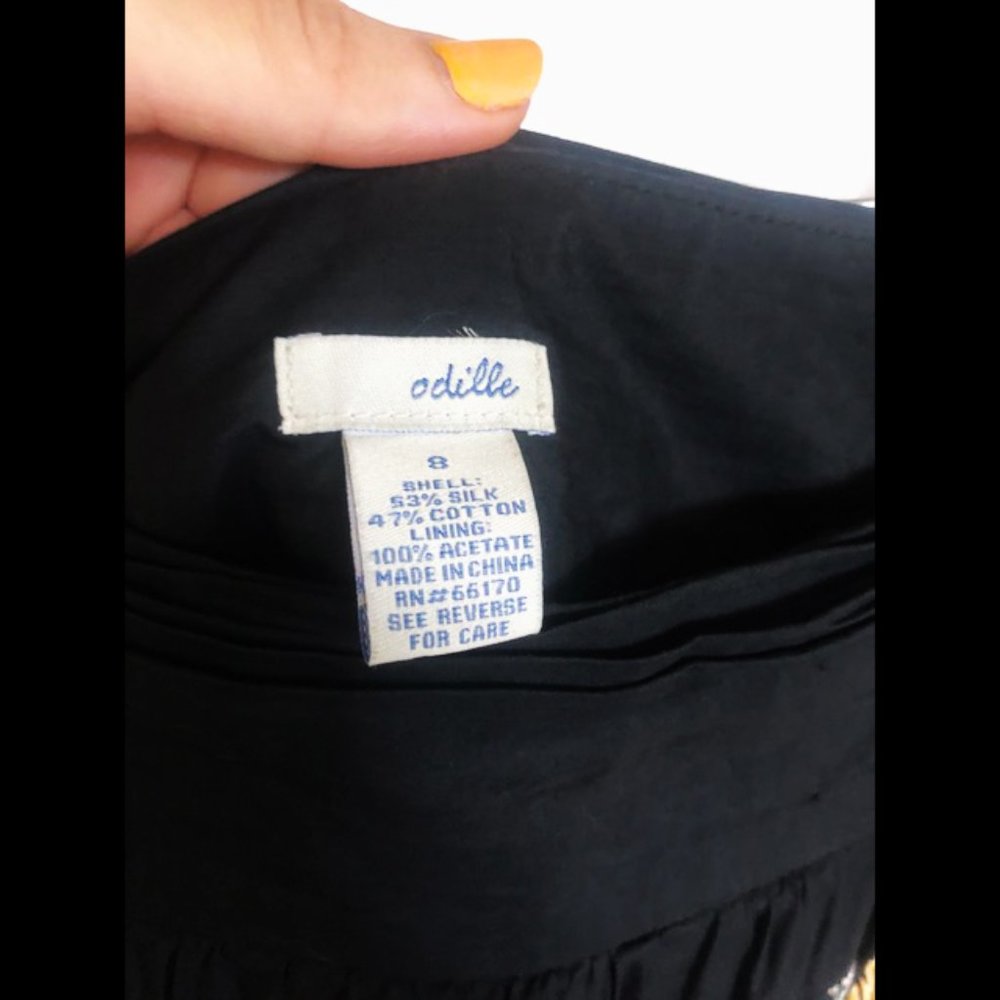 Anthropologie Odille silk beaded floral skirt - Picture 8 of 11